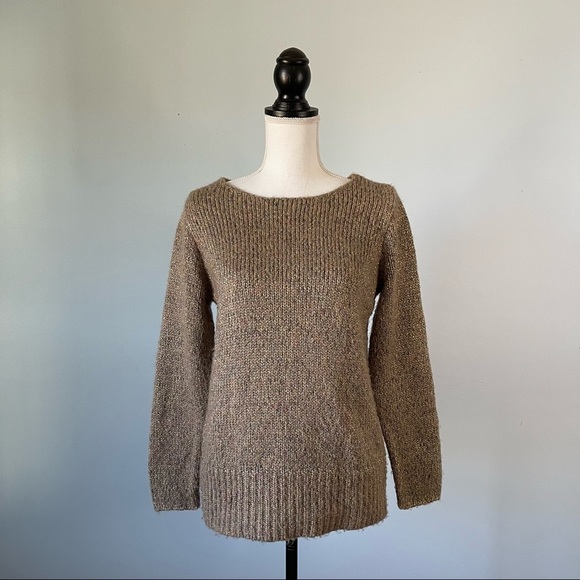 DIVIDED | Tan Metallic Sparkle Knit Sweater Sz  8 - Picture 1 of 6